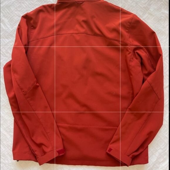 Eddie Bauer Windbreaker Jacket Coat Dark Orange many Pockets size L - Picture 12 of 13